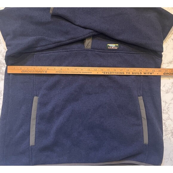 LL Bean Snap Hoodie Sweater Mens L Blue Heritage Outdoor Cozy Cabin Gorp Fall - Picture 6 of 6